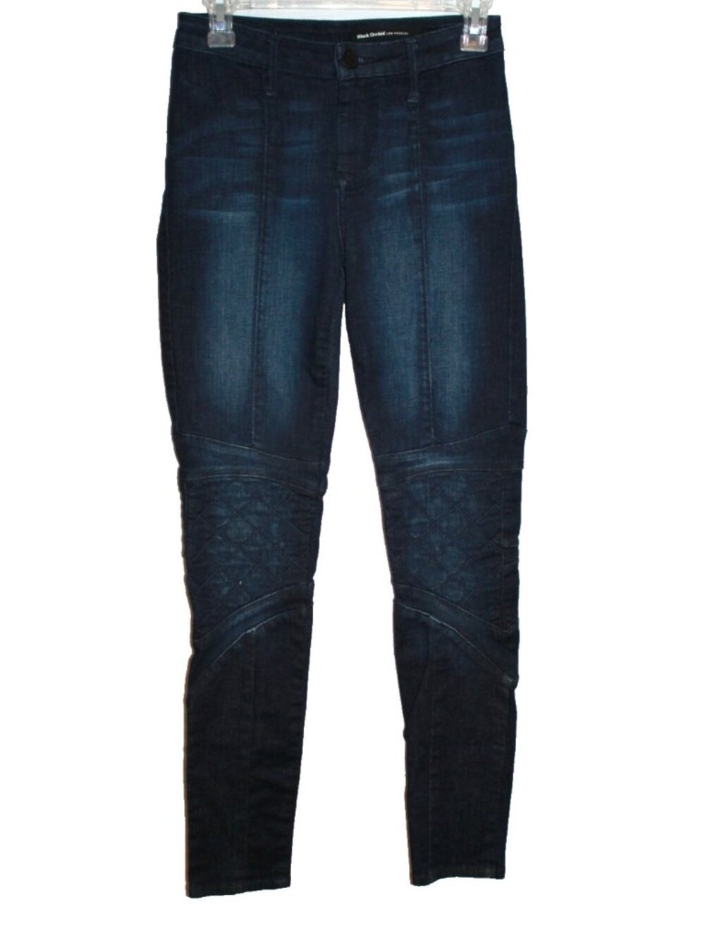 Black Orchid Jeans Womens Size 26 Skinny Stretch Denim Moto Style Dark Wash